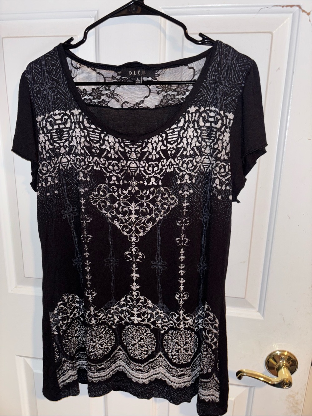 B.L.E.U Black Short Sleeve Top